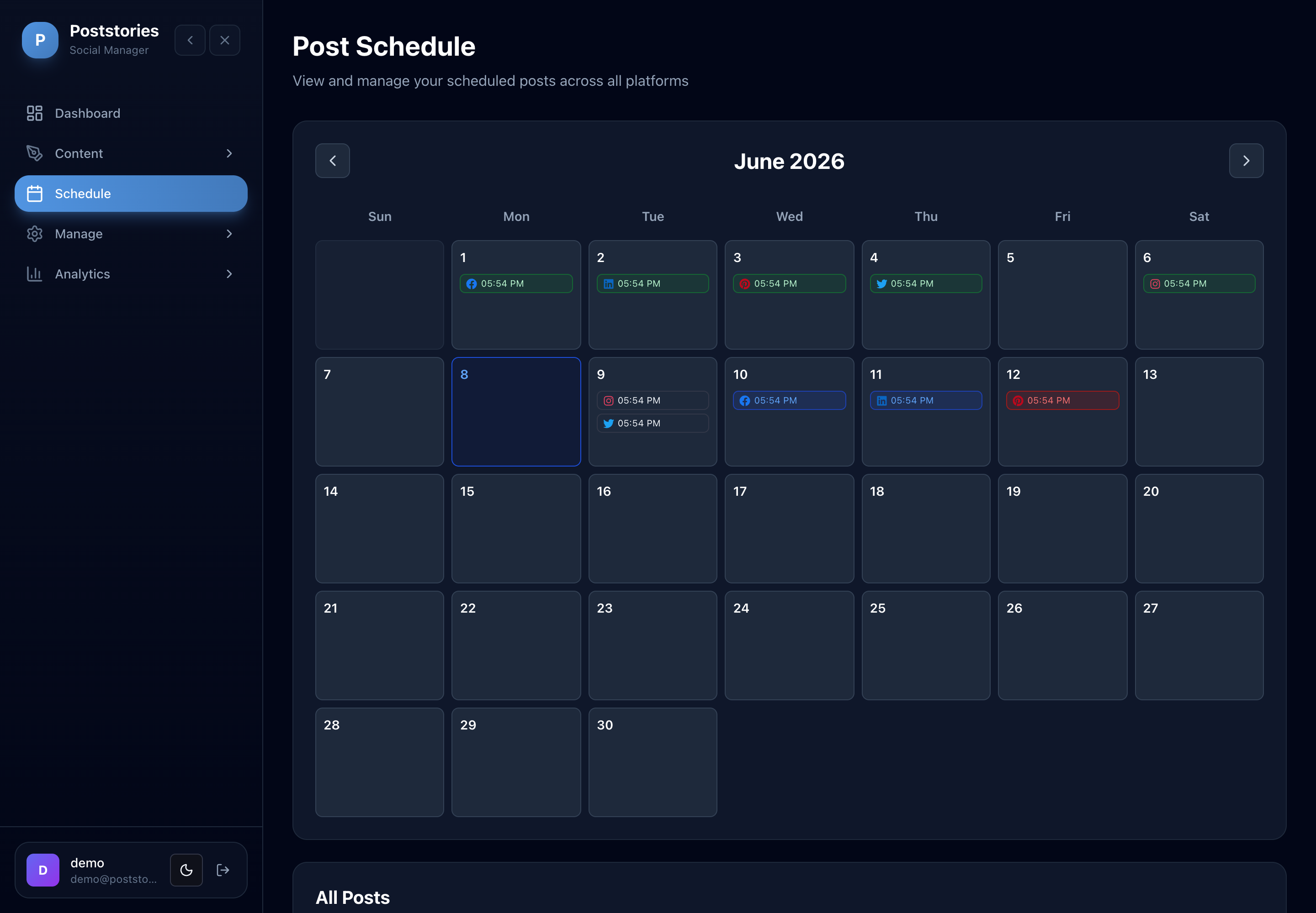 Plan the whole calendar
